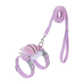 Kitten Harness Vest With Wing Decoration, Strap Set For Cats And Small Dogs, Adjustable Pet Cat Harness Accessories (Option: Purple-S)
