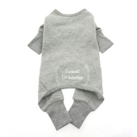 Sweet Dreams Thermal Dog Pajamas (Color: Alloy Gray, size: X-Large)