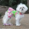 appPink Hawaiian Floral Dog Harness Dress with Matching Leash