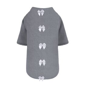 Dainty Bow Sweater (Color: Pewter, size: XS)