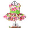 appPink Hawaiian Floral Dog Harness Dress with Matching Leash
