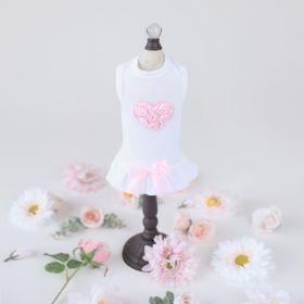 Puff Heart Dog Dress (Color: Pink, size: SM)