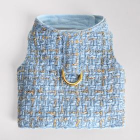 Chantel Tweed Dog Harness (Color: Blue, size: LG)